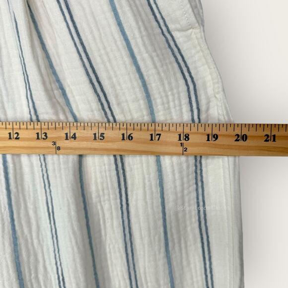 Madewell Untailored Wide-Leg Crop Pant | XXS | White Blue Striped Summer Pants - Picture 10 of 14